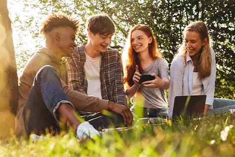 Adolescents spending time together